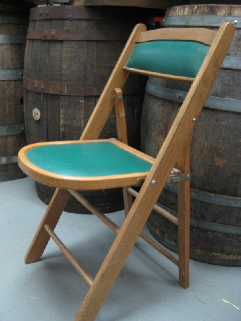 CHAIR, Folding Timber - Green Padding